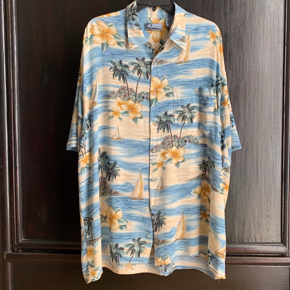 🌴 Corsini Hawaiian Rayon Camp Shirt Sailboats 🌴 - Picture 5 of 8